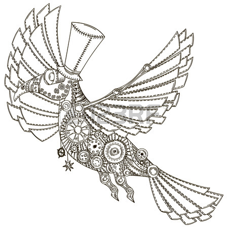 450x450 Steampunk Rocket. Vector Illustration Royalty Free Cliparts