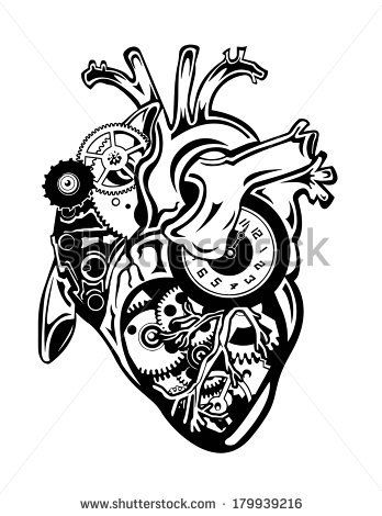 348x470 Steampunk Human Heart With Gears And Clock Pieces Vector By Megan