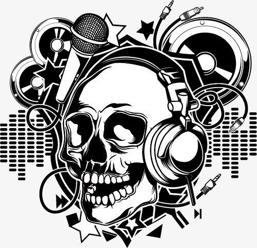 501x484 Steampunk Skull Listening To Music, Punk, Punk Material, Rock Png