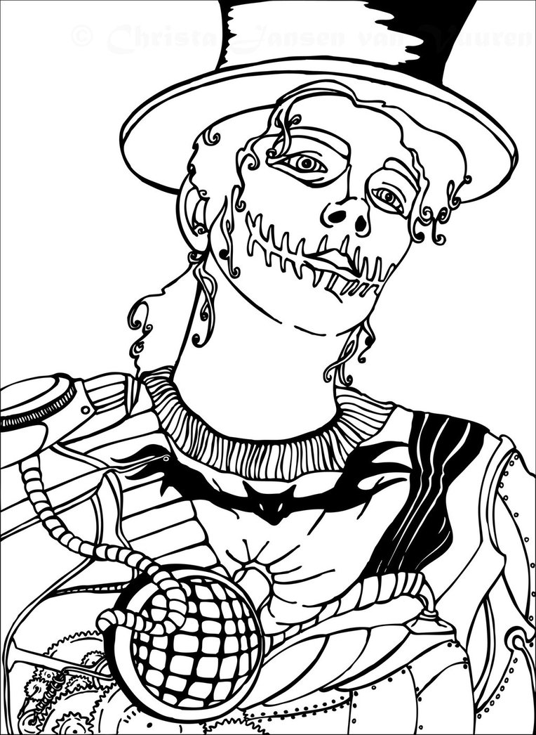 764x1046 Sugar Skull Steampunk Me Line By Kingjules71