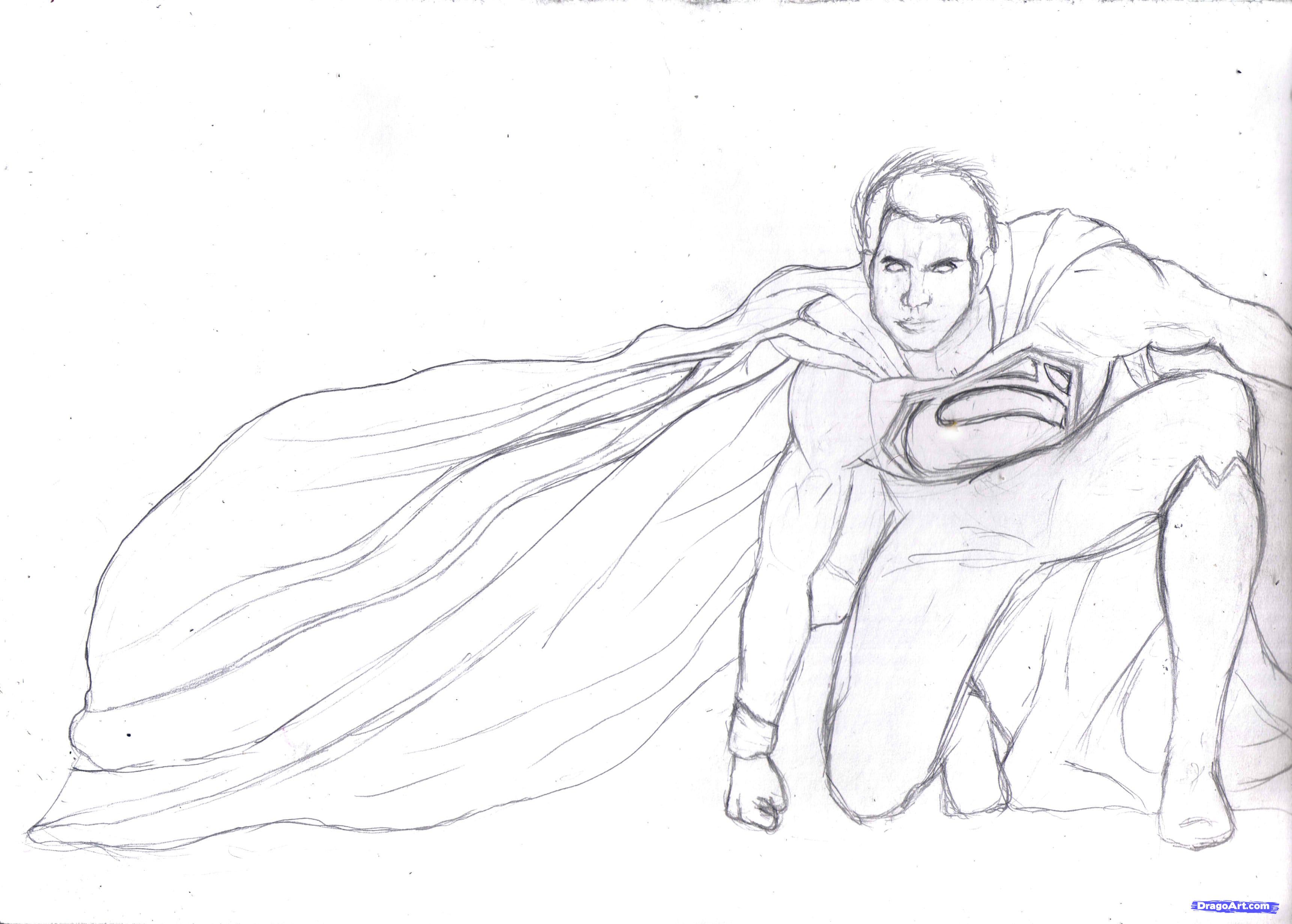 3442x2462 How To Draw Man Of Steel Learn To Sketch Sketches