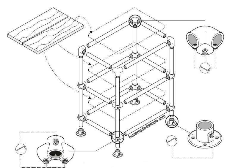 773x566 Construction Drawings For Repurposed Scaffold Wood, Pallets, Metal