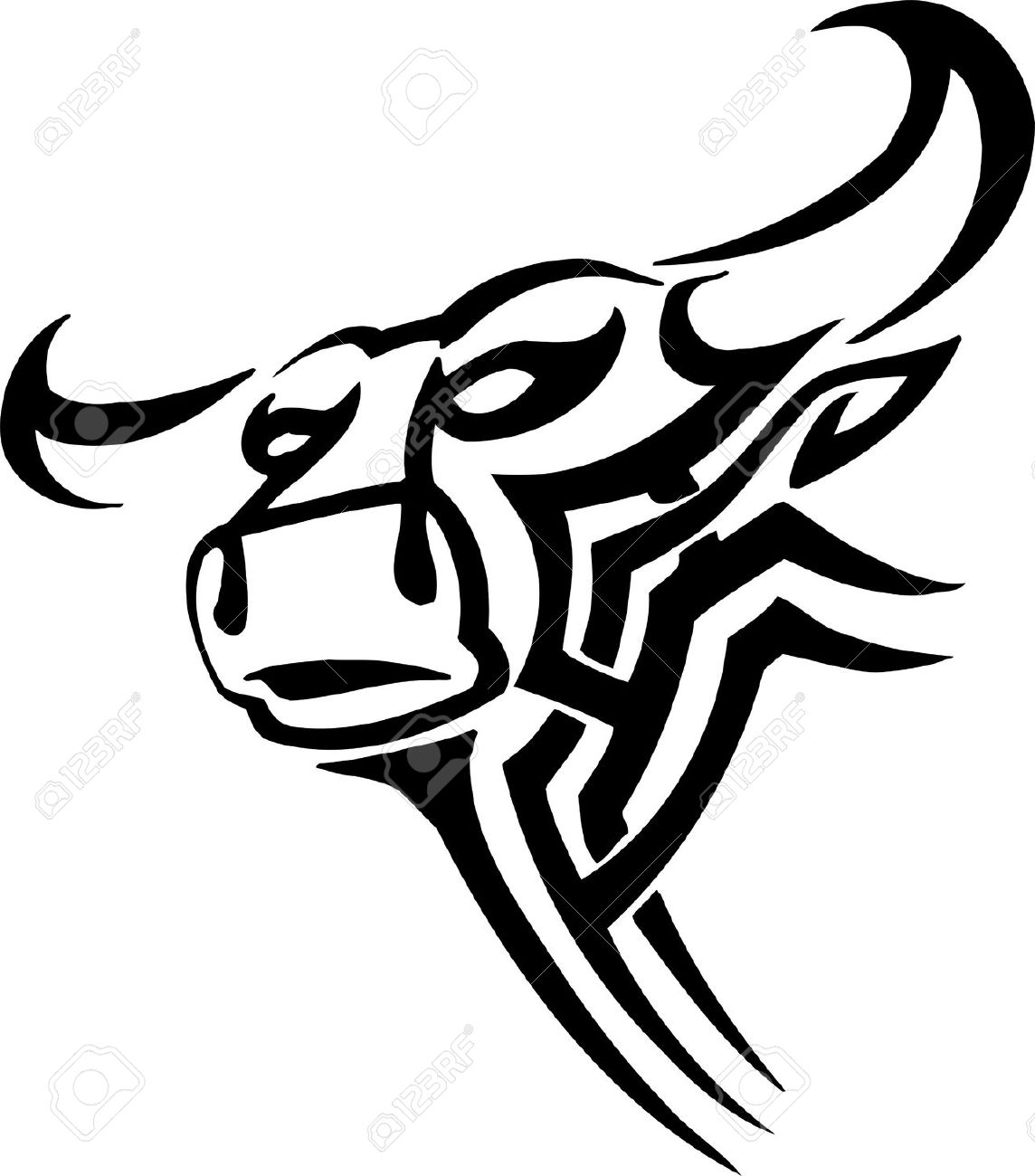 1144x1300 Drawn Bull Tribal