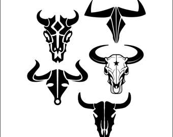 340x270 Cow Skull Decal File Etsy Studio