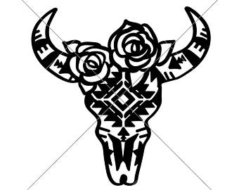 340x270 Cow Skull Svg Etsy