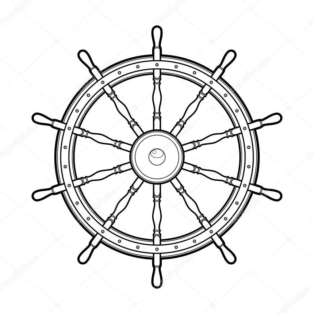 1024x1024 Graphic Marine Steering Wheel Stock Vector Homunkulus28