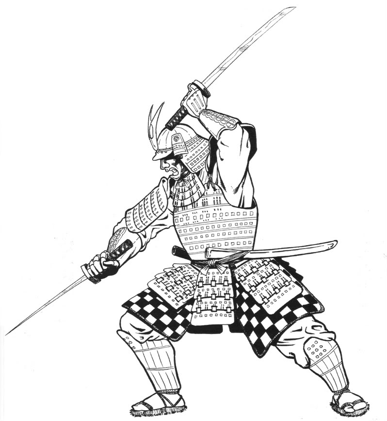 798x867 Drawing Of Samurai