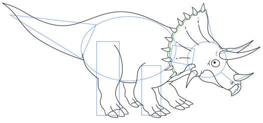 525x246 How To Draw A Triceratops Dinosaur