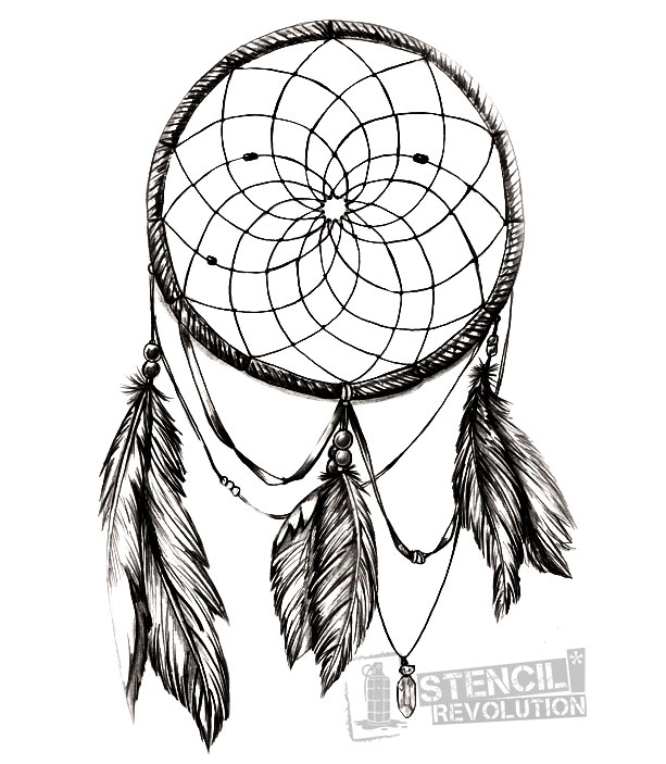 613x703 Dream Catcher Stencil For Crafts Amp Walls Printable Stencils