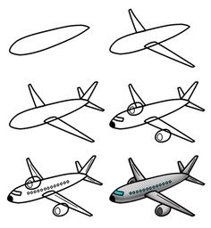 236x256 Airplane Line Drawing