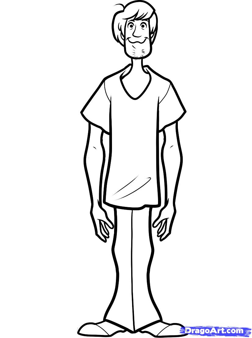 826x1106 Scooby Doo Cartoon Drawing How To Draw Shaggy, Step By Step