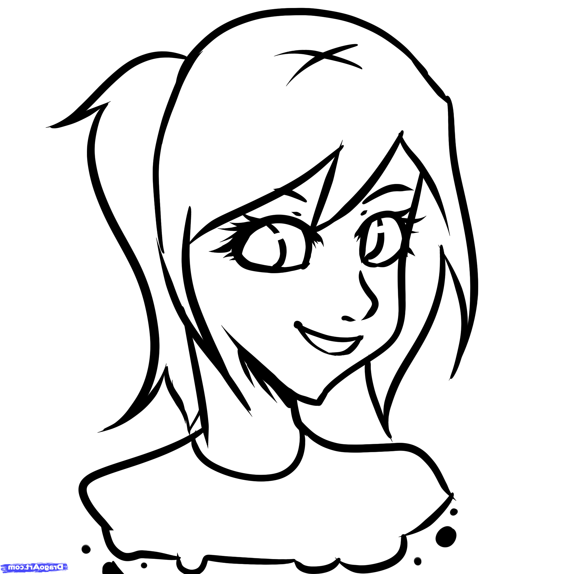 2000x2000 Simple Girl Cartoon Drawings Best Girl Drawing Easy Ideas