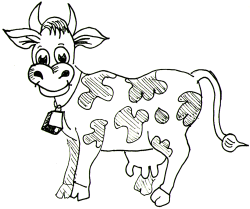 500x418 How To Draw Cartoon Cows Farm Animals Step By Step Drawing