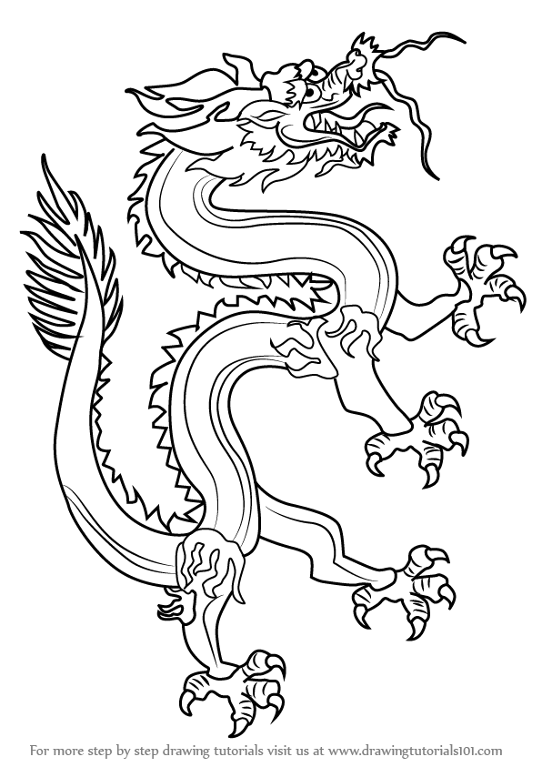 596x843 Learn How To Draw A Chinese Dragon (Dragons) Step By Step