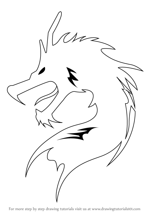 597x844 Learn How To Draw A Dragon Symbol (Dragons) Step By Step Drawing
