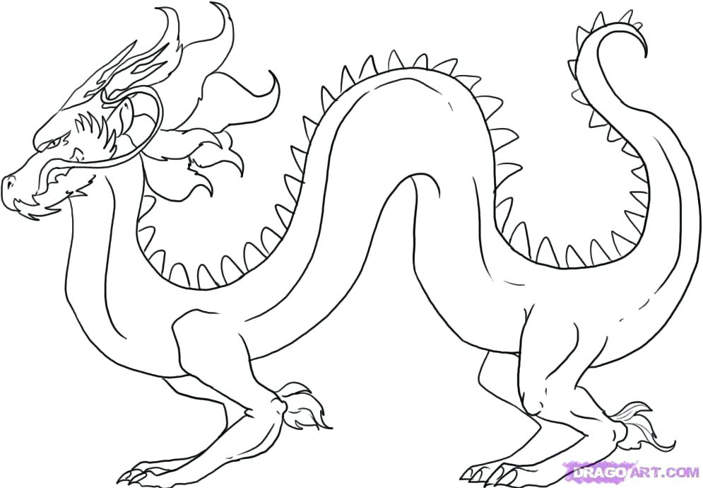 995x690 Dragon To Color How To Draw A Traditional Dragon Step By Step