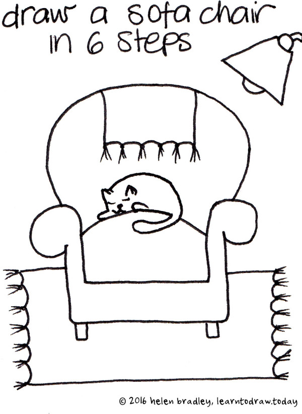 600x822 Learn To Draw A Sofa Chair In 6 Steps Learn To Draw