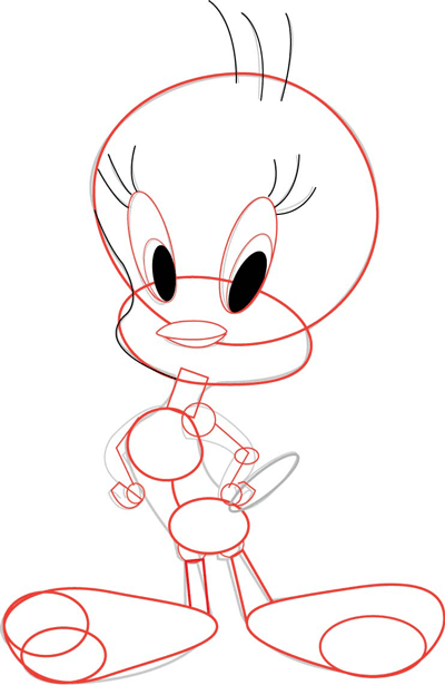 400x615 How To Draw Tweety Bird From Looney Tunes With Easy Steps Drawing