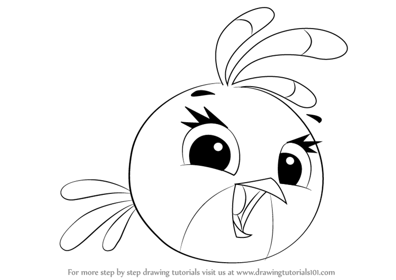 800x566 Learn How To Draw Stella From Angry Birds (Angry Birds) Step By
