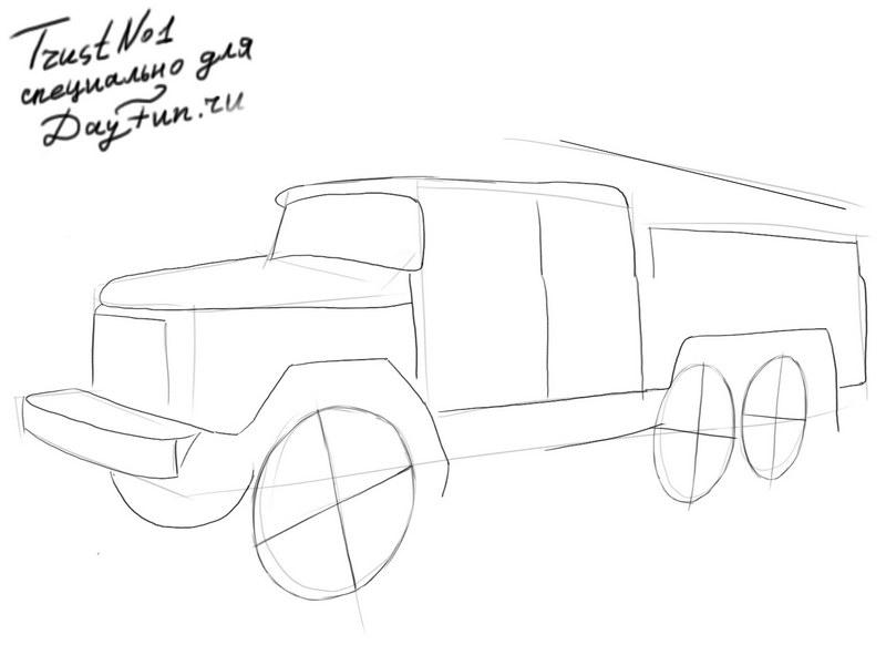 800x600 How To Draw A Fire Engine Step By Step