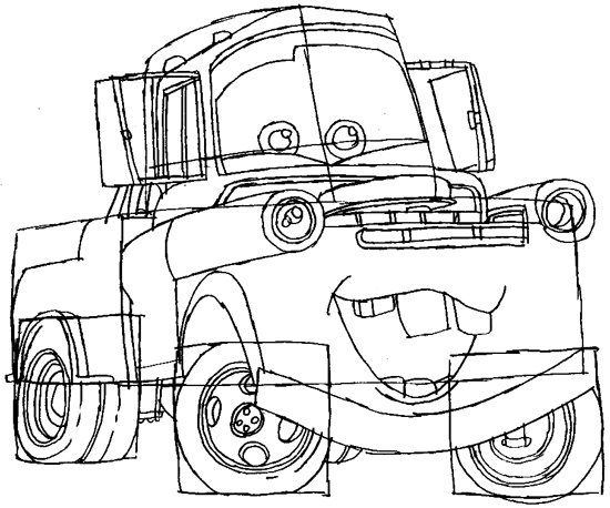 550x458 How To Draw Tow Mater From Disney Cars Movie