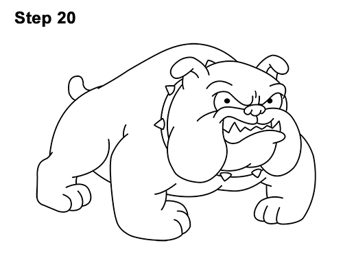 500x386 How To Draw A Bulldog (Cartoon)
