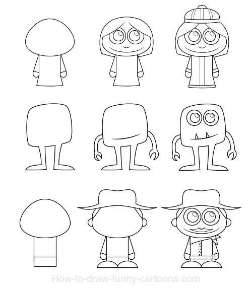 500x580 How To Draw Cartoon People Step By Step For Beginners How To Draw