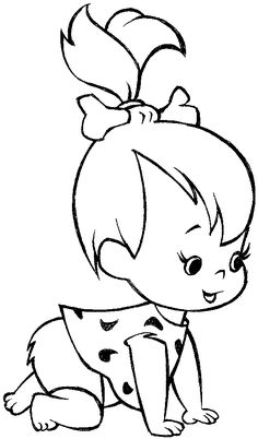 236x402 How to draw pebbles flintstone step by step How To Draw Pebbles