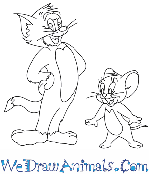 300x350 How To Draw Tom And Jerry
