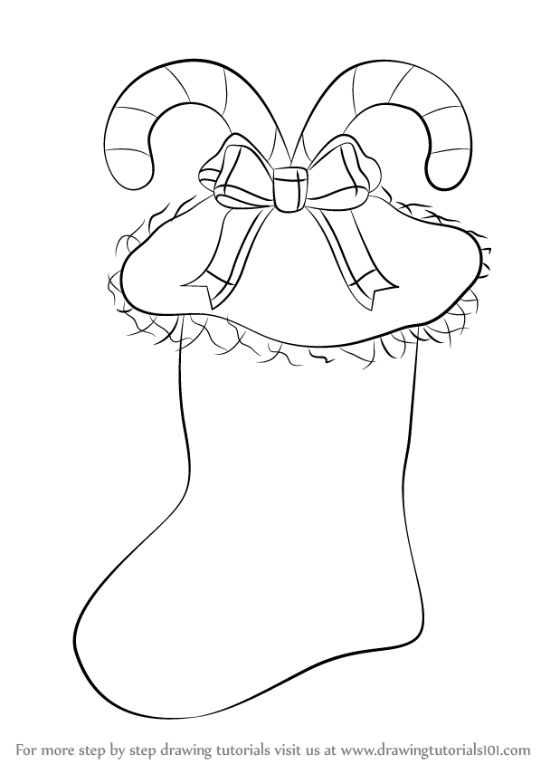 598x844 Learn How To Draw A Christmas Stocking (Christmas) Step By Step