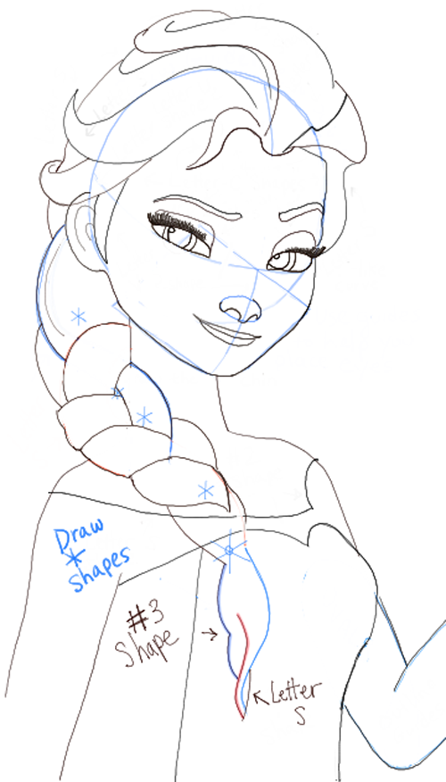 500x876 How To Draw Elsa The Snow Queen From Disneys Frozen Drawing