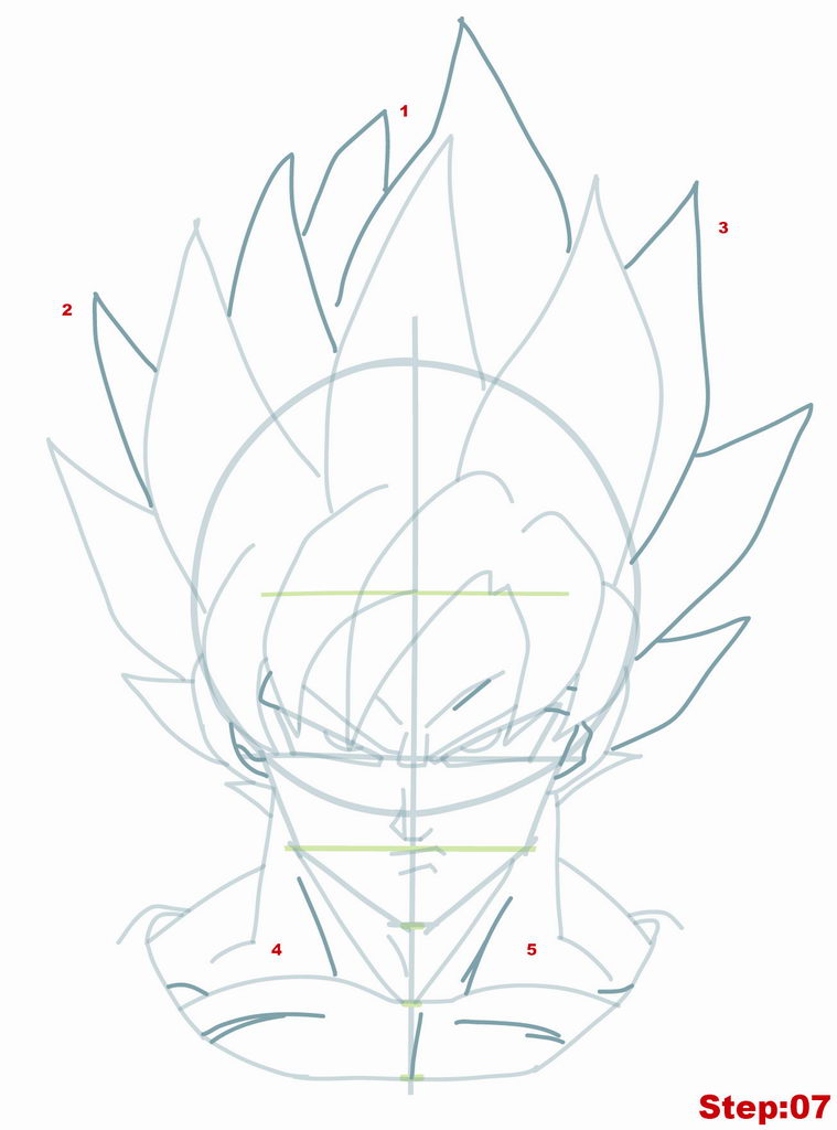 759x1024 Drawing Goku Super Saiyan From Dragonball Z Tutorial Step 05
