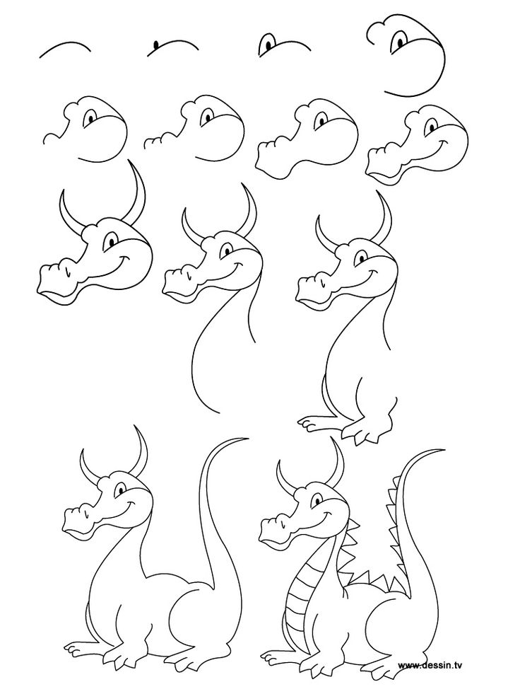 736x981 How To Draw An Easy Dragon Step By Step