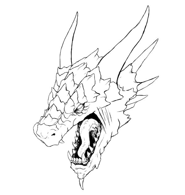 600x635 How To Draw A Realistic Dragon Head In 3d Space