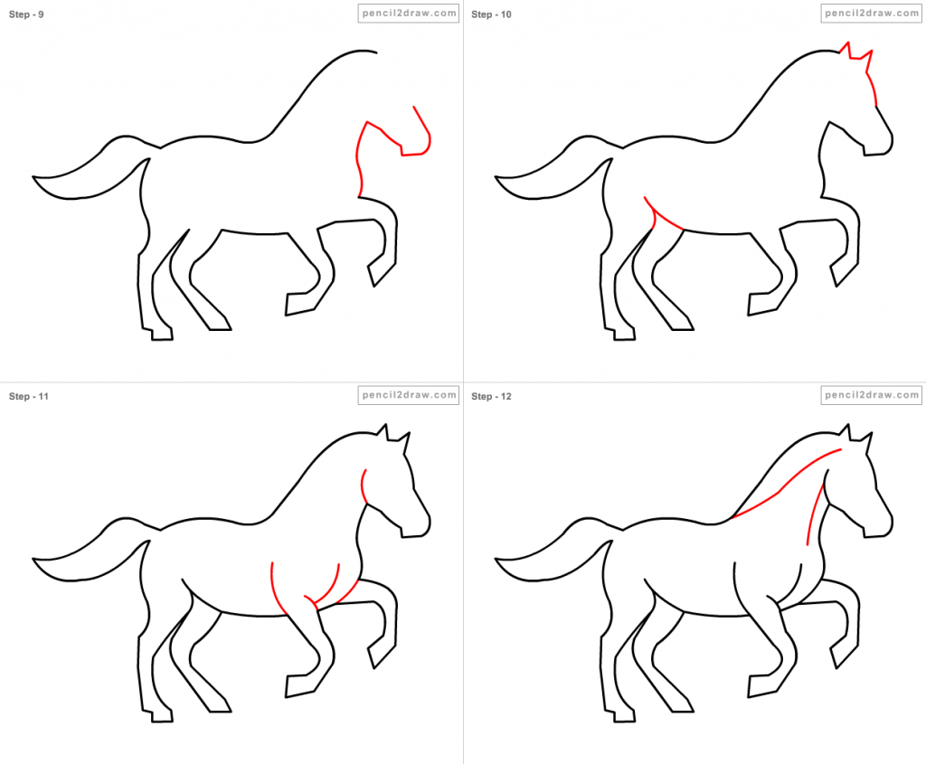1024x845 Horse Drawing For Kids How To Draw Horse For Kids Step Step 1389
