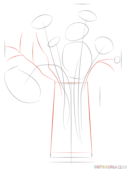 431x575 How To Draw A Bouquet Of Flowers Step By Step Drawing Tutorials