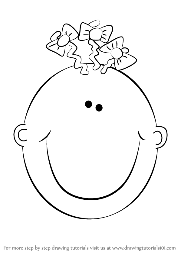 598x844 Learn How To Draw A Baby Girl's Face (Girls) Step By Step