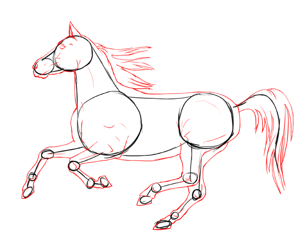 595x486 Running Horse Lines Free By The Bone Snatcher. Step 6 Slideshow