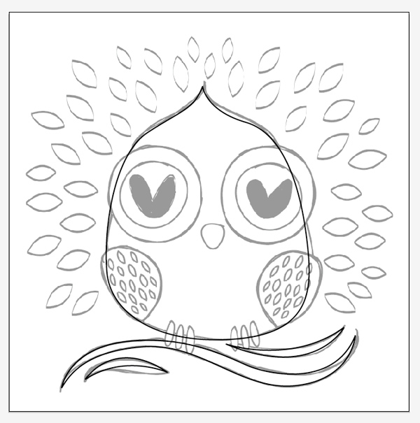 600x605 Create A Simple, Owl, Tote Design In Illustrator For Hot Foil Printing