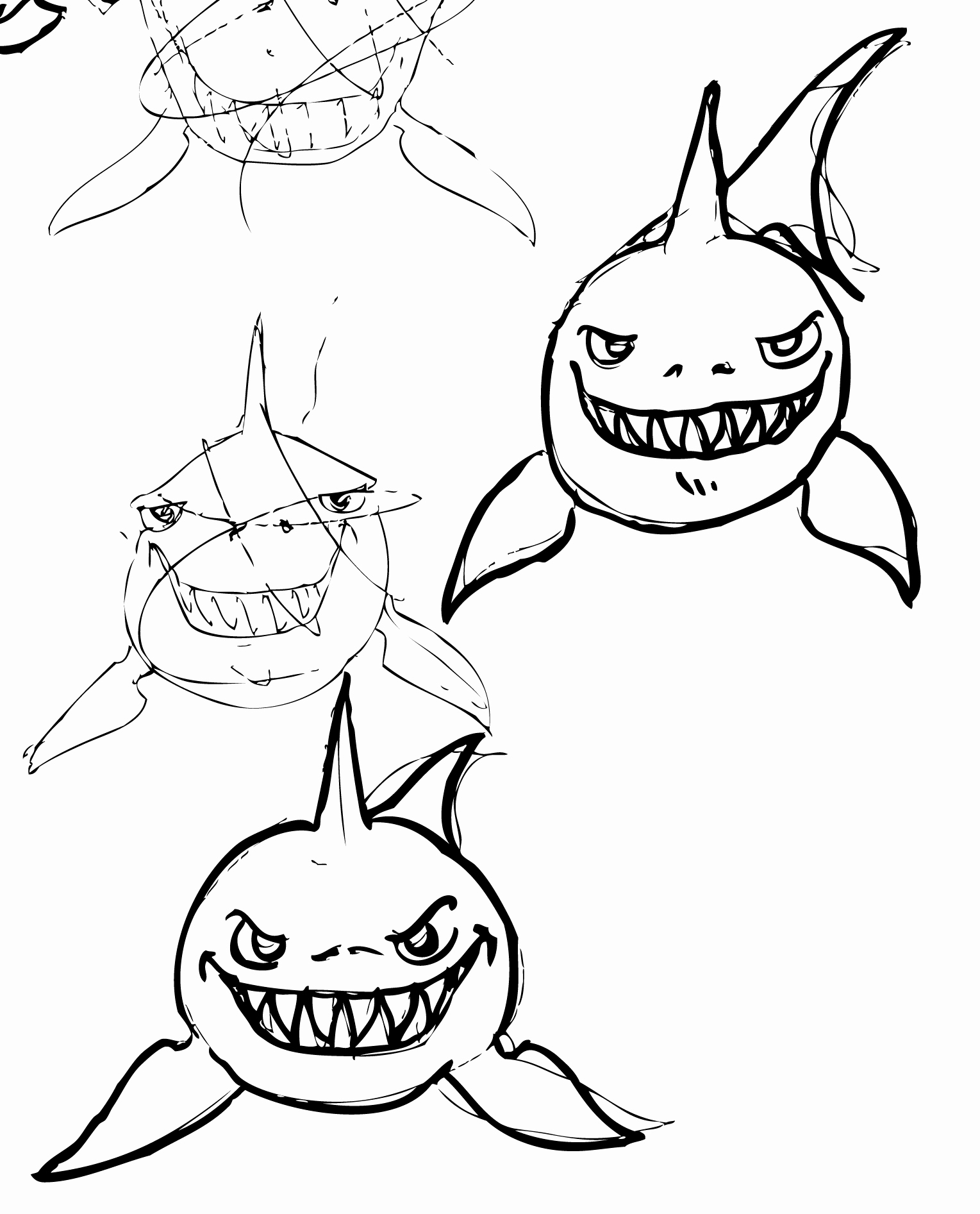 Step By Step Shark Drawing