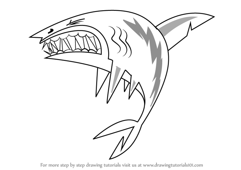 800x566 Learn How To Draw Shark From Total Drama (Total Drama) Step By