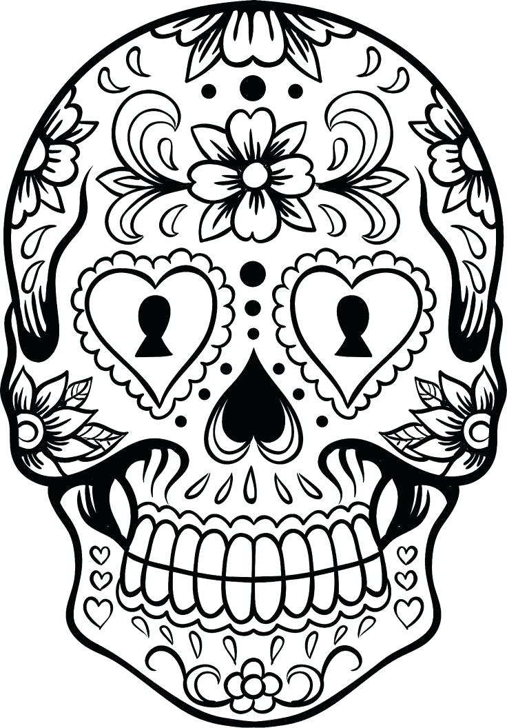 736x1056 Sugar Skull Coloring Book And Easy Way To Color Skull Coloring