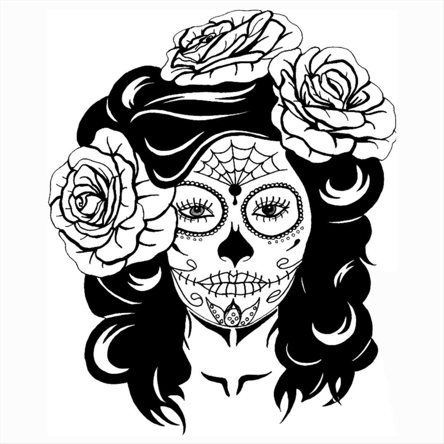 1500x1500 Sugar Skull Drawing Simple