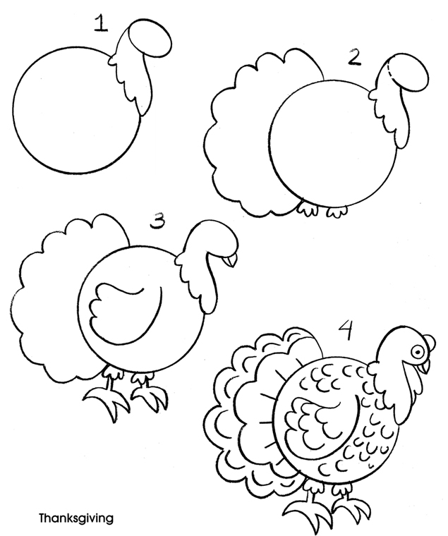 635x760 Turkey Drawing An Owl Draw An Owl Draw A Parrot Draw A Peacock