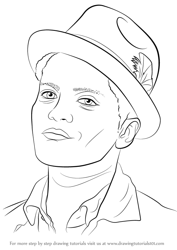596x842 Learn How To Draw Bruno Mars (Singers) Step By Step Drawing