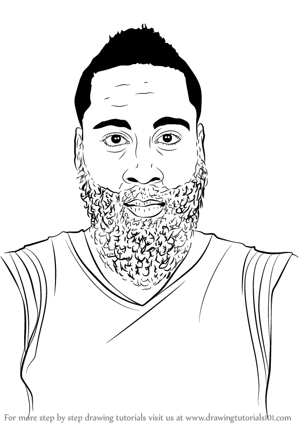 595x844 Learn How To Draw James Harden (Basketball Players) Step By Step