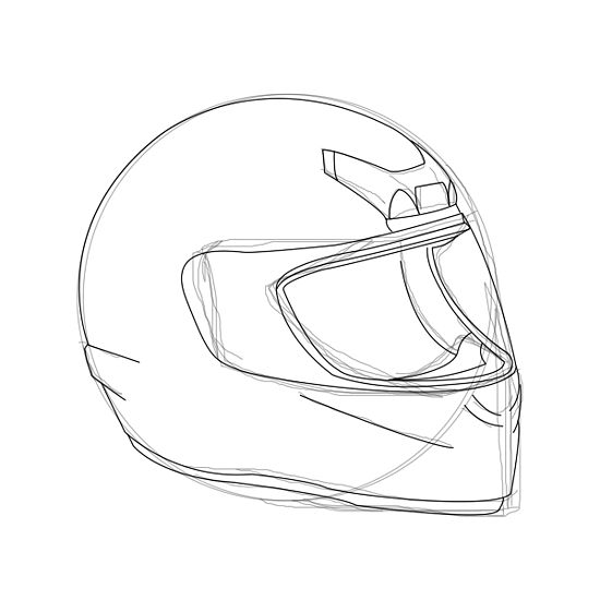 550x550 How To Draw A Motorcycle Helmet 6 Steps (With Pictures) Art