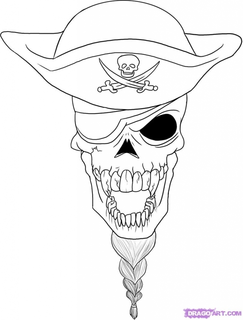 779x1024 How To Draw A Skull Step By Step How To Draw A Pirate Skull Step