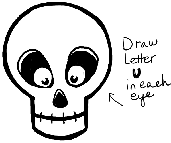 600x501 How To Draw Silly Cartoon Skulls Halloween Easy Tutorial