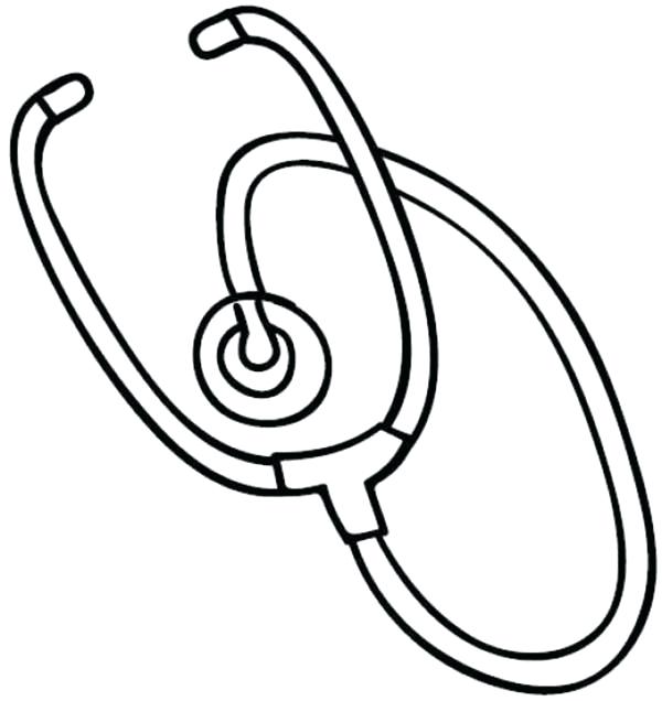 600x636 Medical Equipment Stethoscope Coloring Page Sky Garden Tool Pages